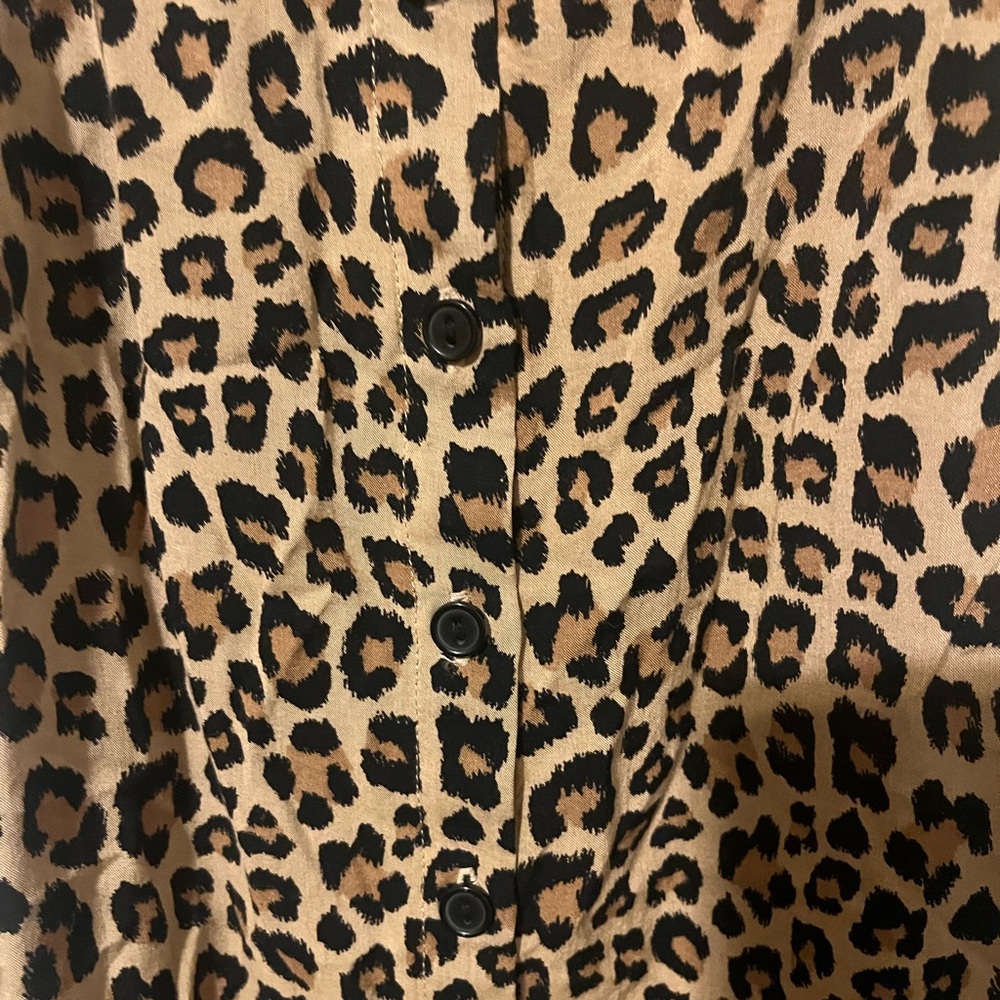 Way cute! Button-Down Leopard Pattern Dress - Picture 2 of 3